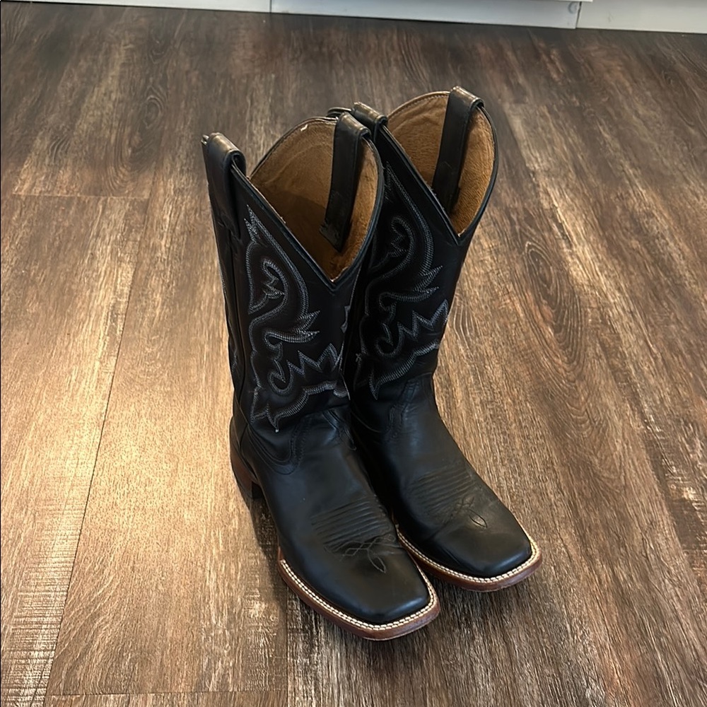 Black Western Square Toe Cowboy Boots